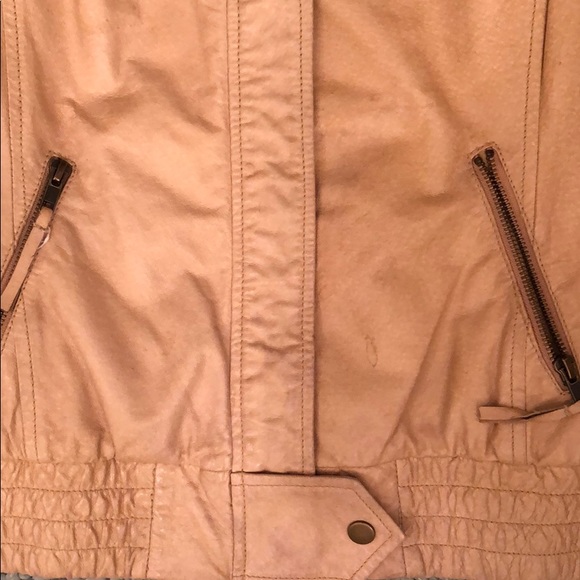 Punky Leather Moto Jacket with ruching - Picture 6 of 8